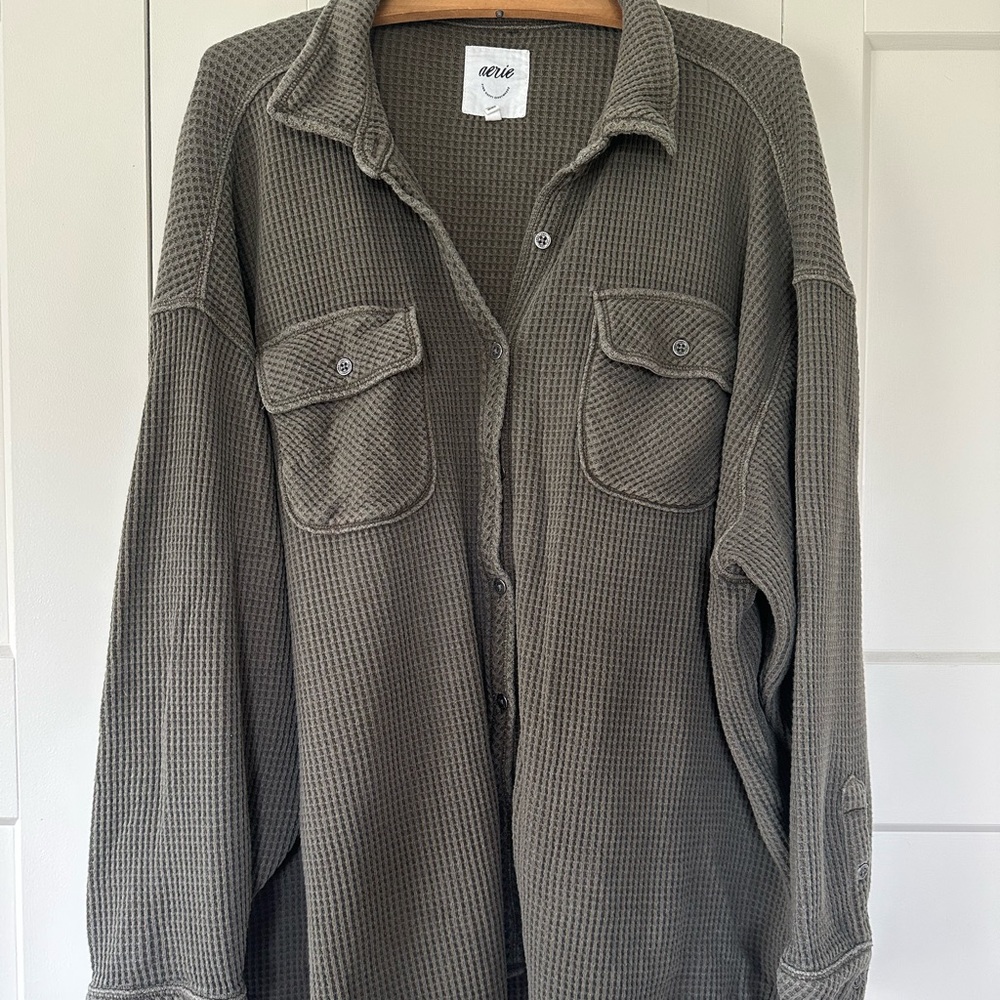 Aerie Waffle Button Up